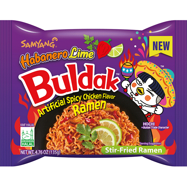 Buldak Noodles Habanero Lime Hot Chicken - 1 Piece